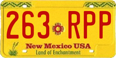 NM license plate 263RPP
