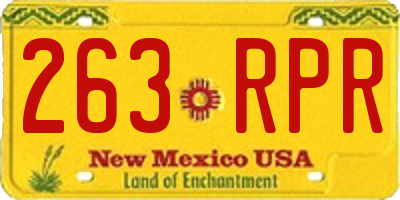 NM license plate 263RPR
