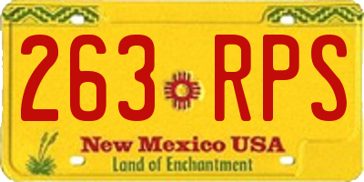 NM license plate 263RPS
