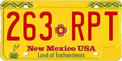 NM license plate 263RPT