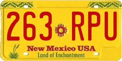 NM license plate 263RPU