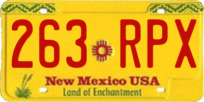 NM license plate 263RPX