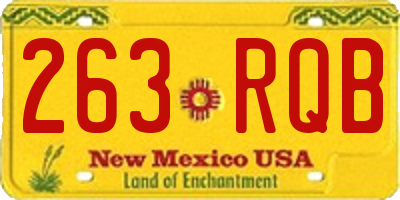 NM license plate 263RQB