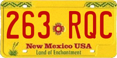 NM license plate 263RQC
