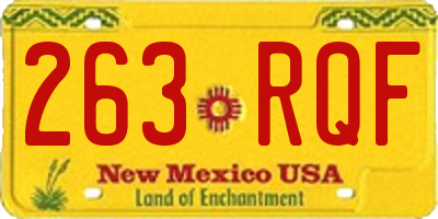NM license plate 263RQF