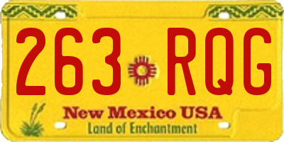 NM license plate 263RQG