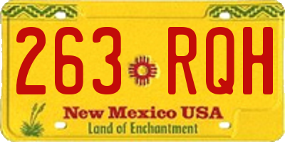 NM license plate 263RQH