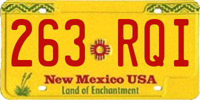 NM license plate 263RQI