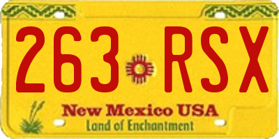 NM license plate 263RSX