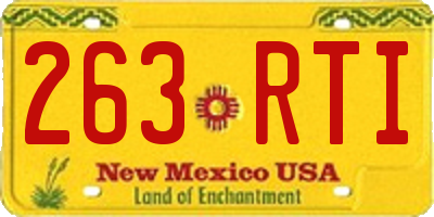 NM license plate 263RTI
