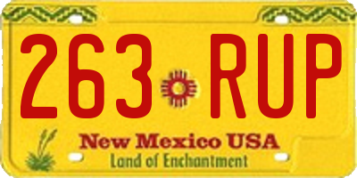 NM license plate 263RUP