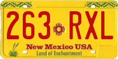 NM license plate 263RXL