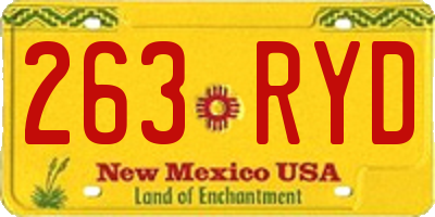 NM license plate 263RYD