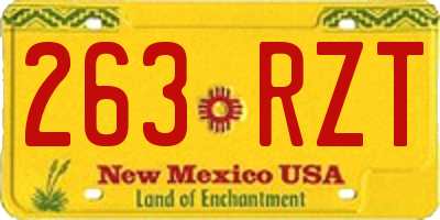 NM license plate 263RZT