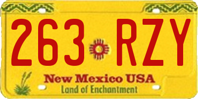 NM license plate 263RZY