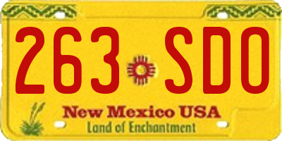 NM license plate 263SDO