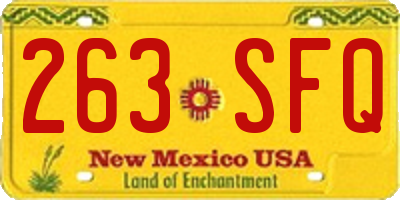 NM license plate 263SFQ