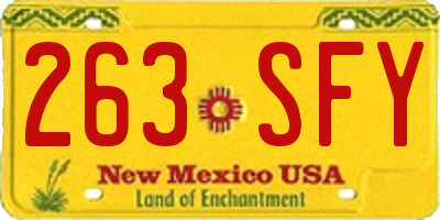 NM license plate 263SFY