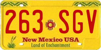 NM license plate 263SGV
