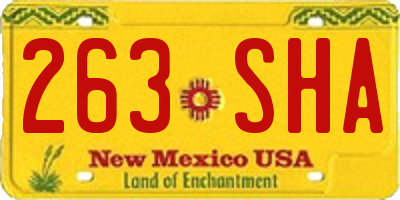 NM license plate 263SHA