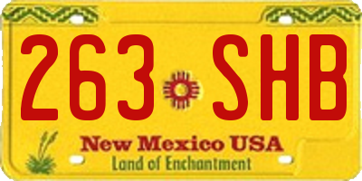 NM license plate 263SHB