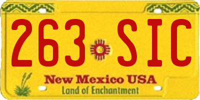 NM license plate 263SIC