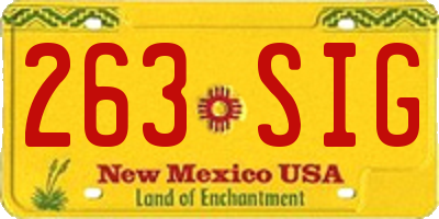 NM license plate 263SIG