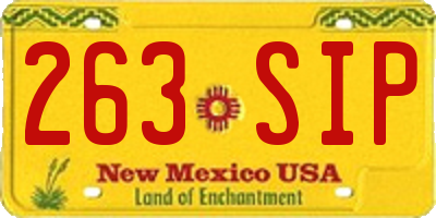 NM license plate 263SIP