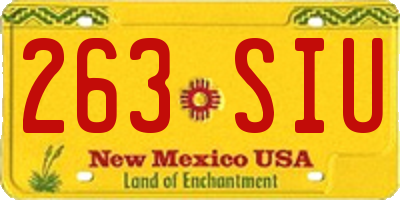 NM license plate 263SIU