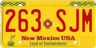 NM license plate 263SJM