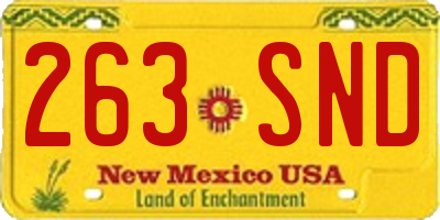 NM license plate 263SND