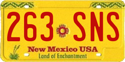 NM license plate 263SNS