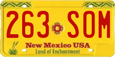 NM license plate 263SOM