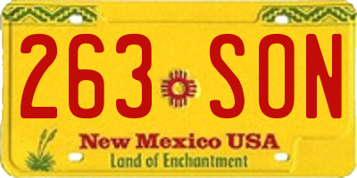NM license plate 263SON