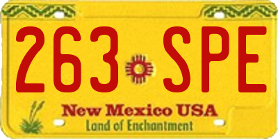 NM license plate 263SPE
