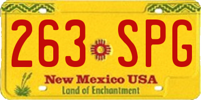 NM license plate 263SPG