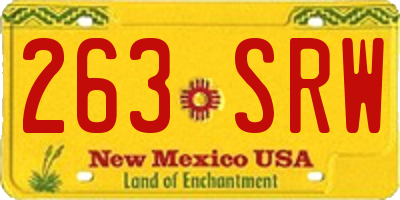 NM license plate 263SRW