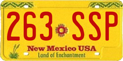 NM license plate 263SSP
