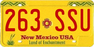 NM license plate 263SSU