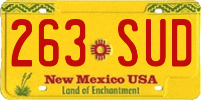 NM license plate 263SUD