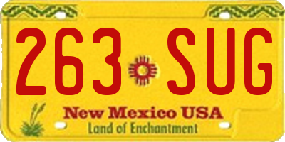 NM license plate 263SUG