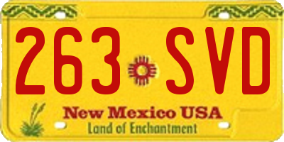 NM license plate 263SVD