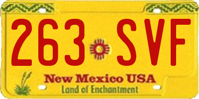 NM license plate 263SVF