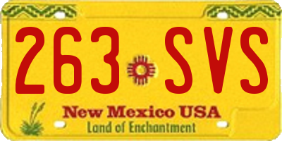 NM license plate 263SVS