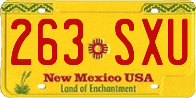 NM license plate 263SXU
