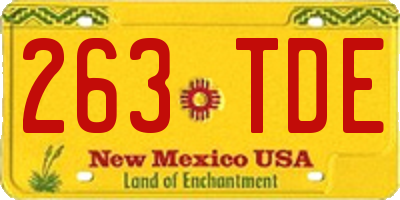 NM license plate 263TDE