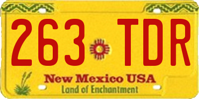 NM license plate 263TDR