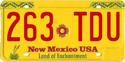 NM license plate 263TDU