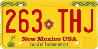 NM license plate 263THJ