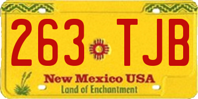 NM license plate 263TJB